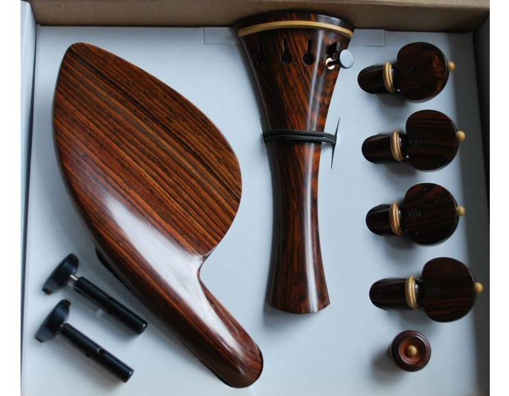 Garnitur skrzypcowy drewno cocobolo z bukszpanem model francuski