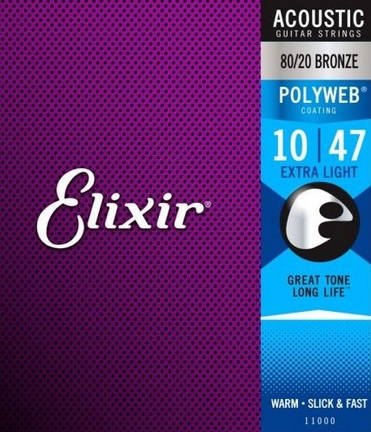 Struny gitarowe ELIXIR - akustyk 10-47 extra light (Polyweb-bronzel)