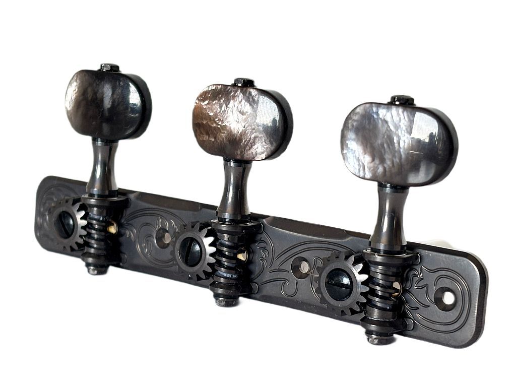 Mechanizm gitarowy klasyczny Gotoh czarny, perłowe pokrętła, wersja X-Cosmo black